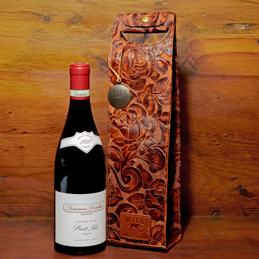 Hand-Patterned Single Wine Case - Will Leather Goods