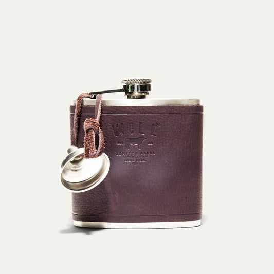 Leather & Stainless Steel Flask - Will Leather Goods