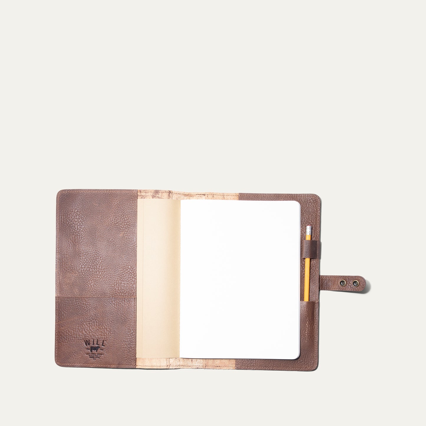 Floral Large Leather Journal Cover - Will Leather Goods