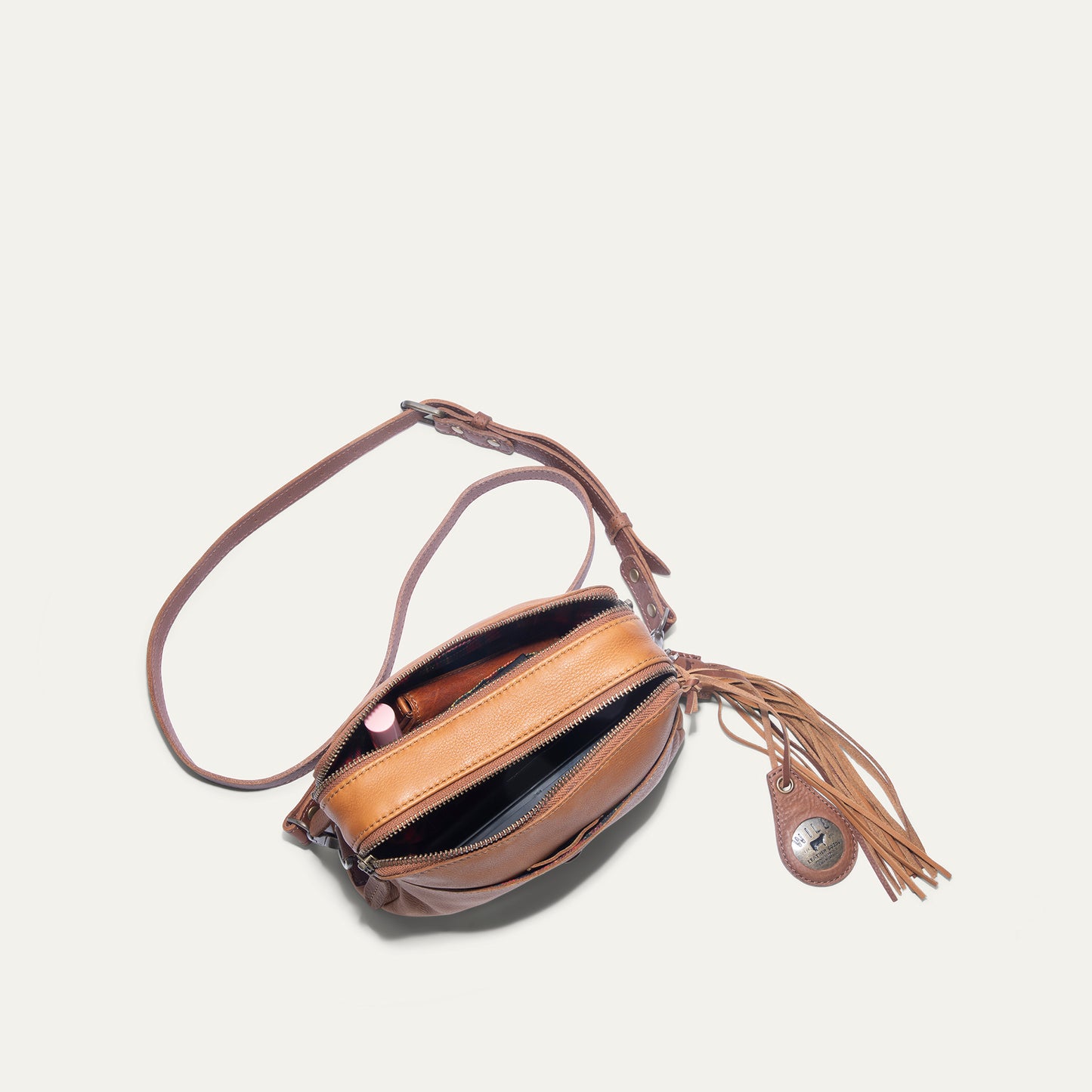 Everyday Double Zip Leather Crossbody