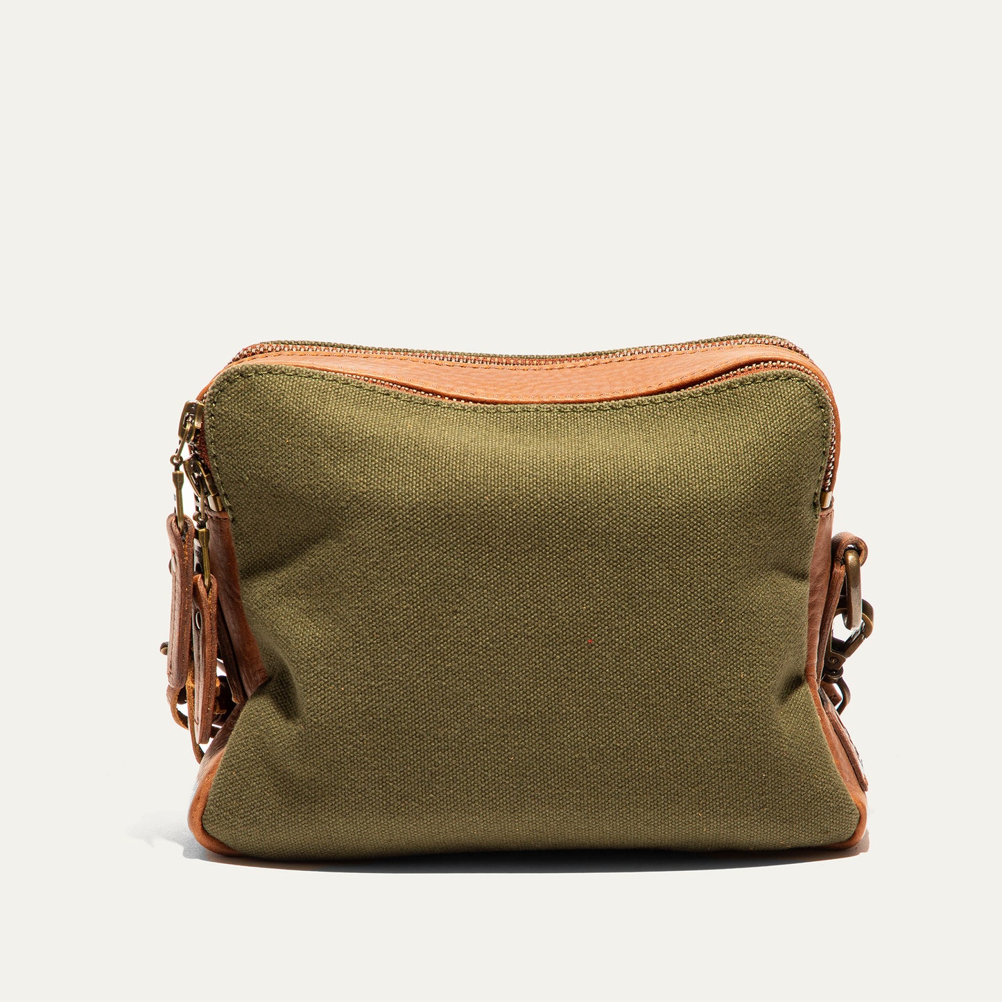 Everyday Double Zip Canvas And Leather Crossbody