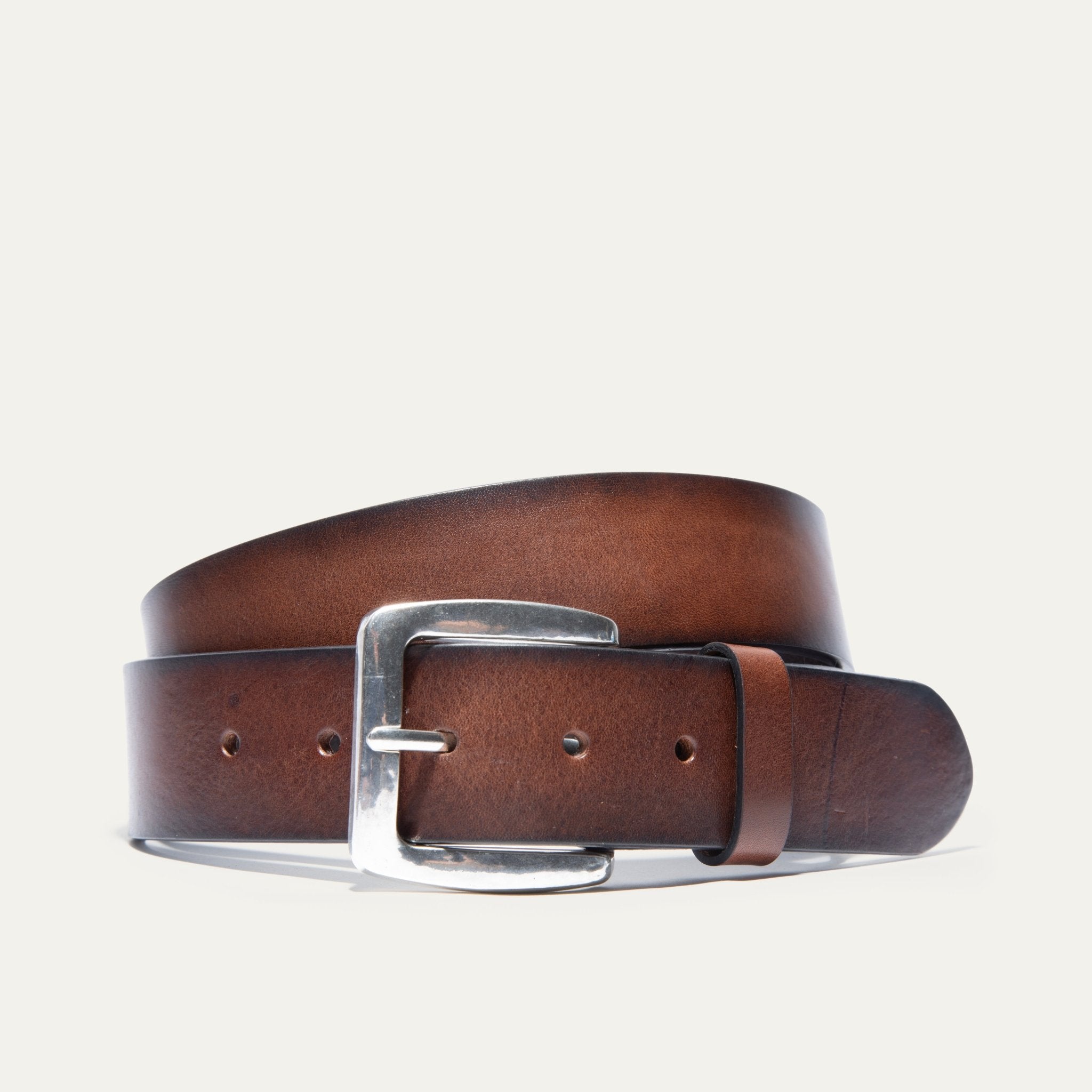Small Full Grain Italian Leather Belt With Heat Crease Edge Italian Casual Belt | Full Grain Leather | Saddleback main image 4