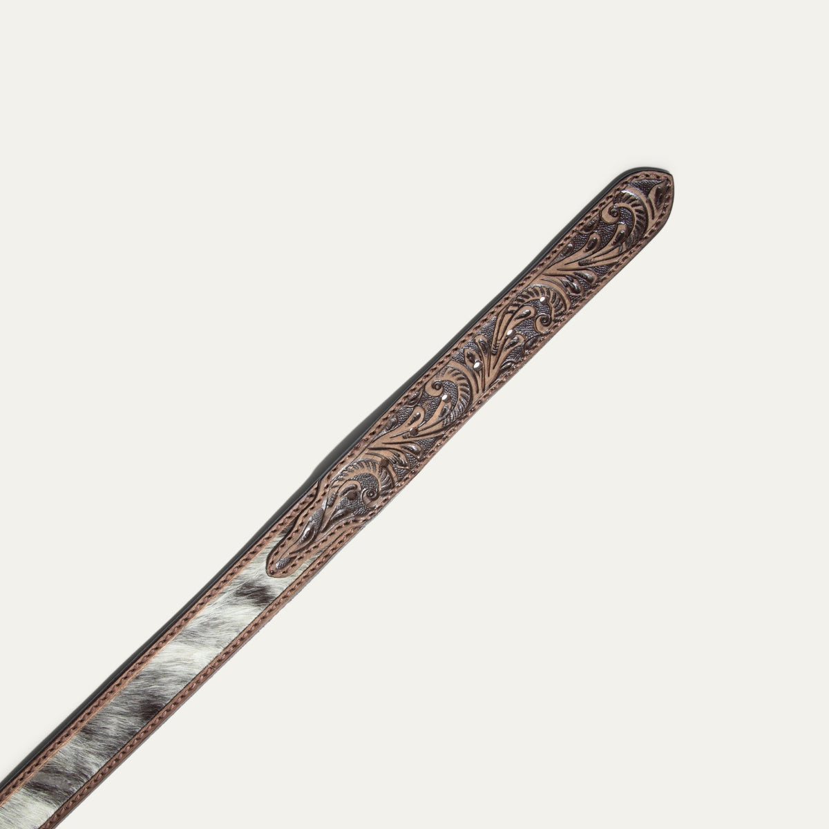 Hand-Tooled Cowboy Haircalf Belt - Will Leather Goods