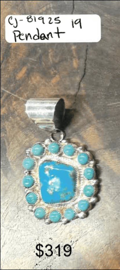 TURQUOISE PENDANT - $319 - Will Leather Goods