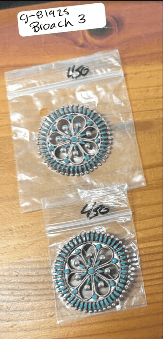 TURQUOISE BROOCH - $450 - Will Leather Goods