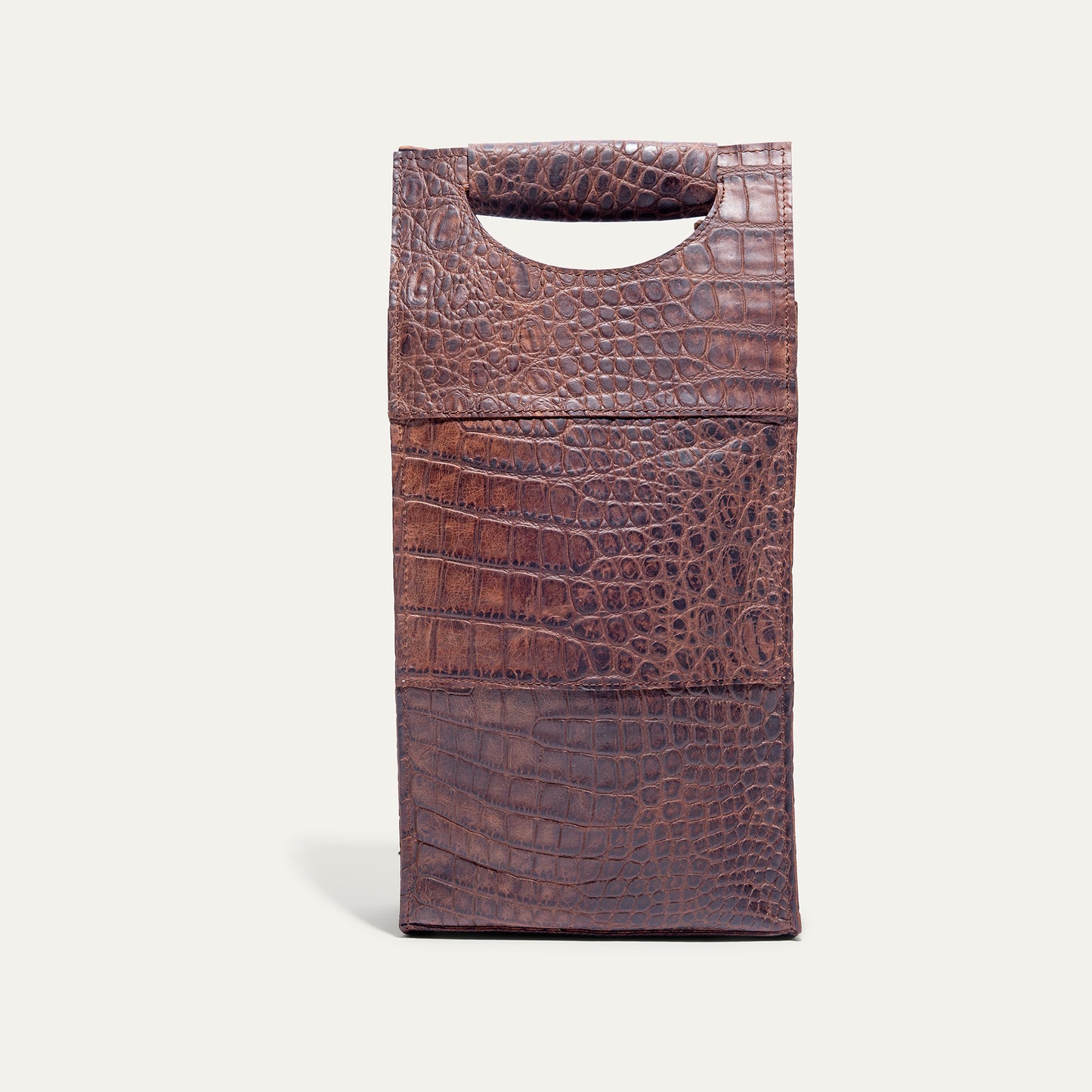 Hand-Patterned Double Wine Case - Will Leather Goods