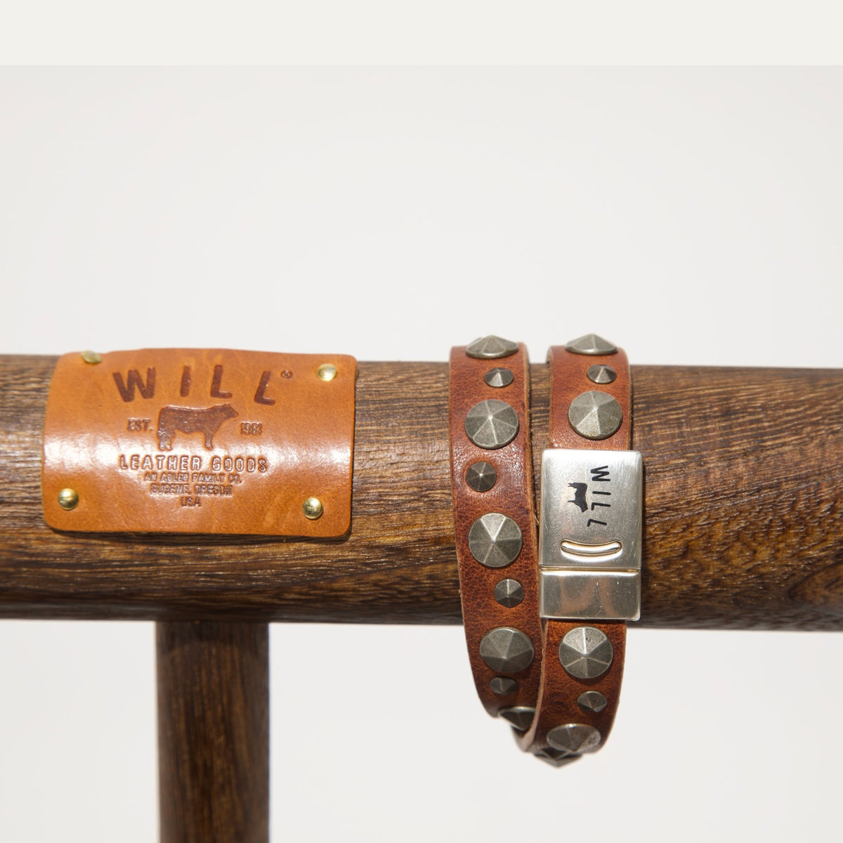 Magnetic Bracelet W/ Spike Studs - Will Leather Goods