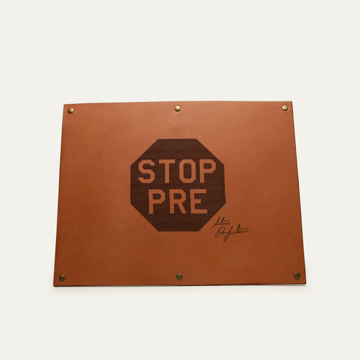 Leather Sign Stop Pre - Will Leather Goods