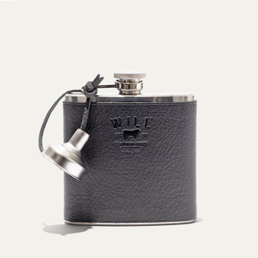 Leather & Stainless Steel Flask - Will Leather Goods