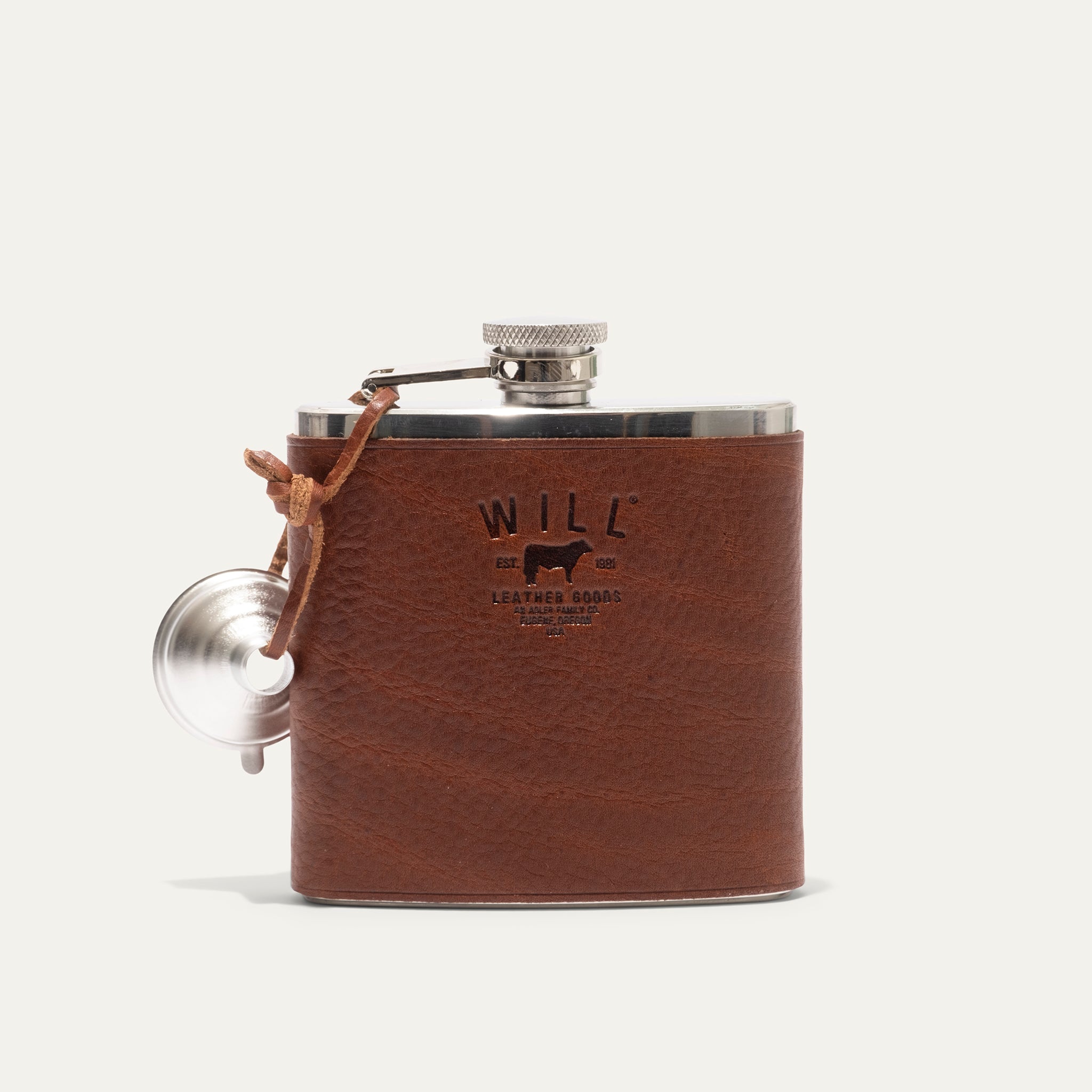 Leather & Stainless Steel Flask - Will Leather Goods