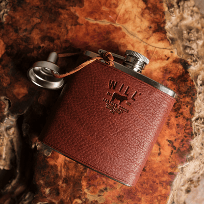 Leather & Stainless Steel Flask - Will Leather Goods