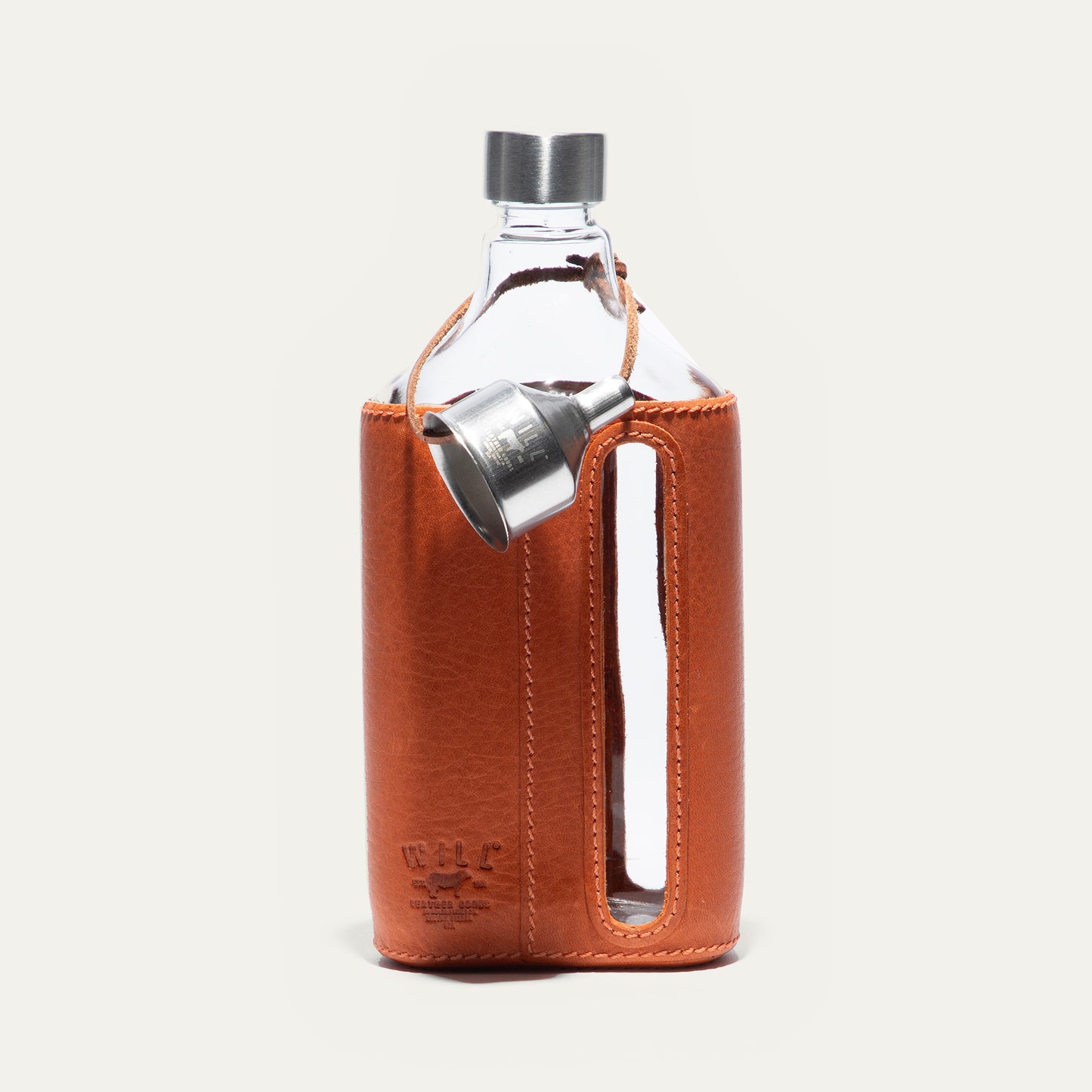 Glass Leather Flask 375Ml