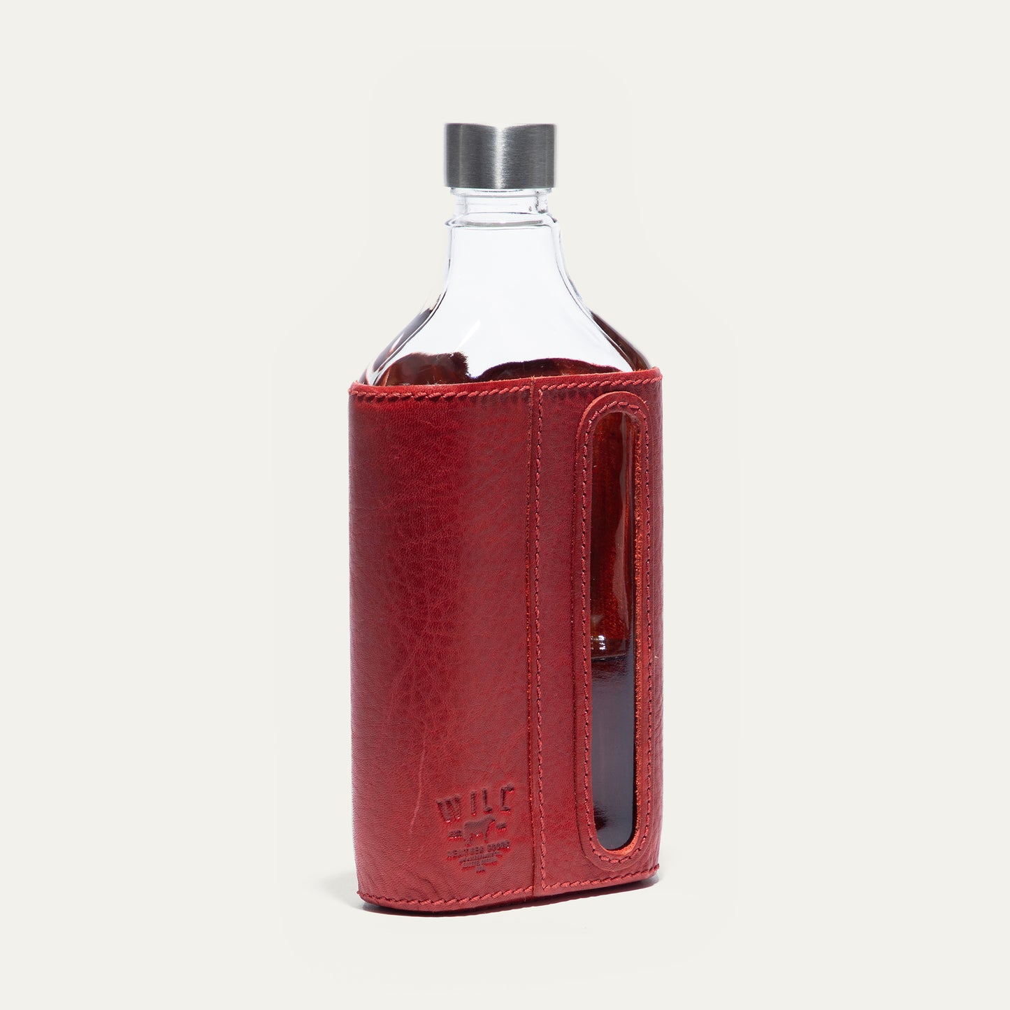 Glass Leather Flask 375Ml
