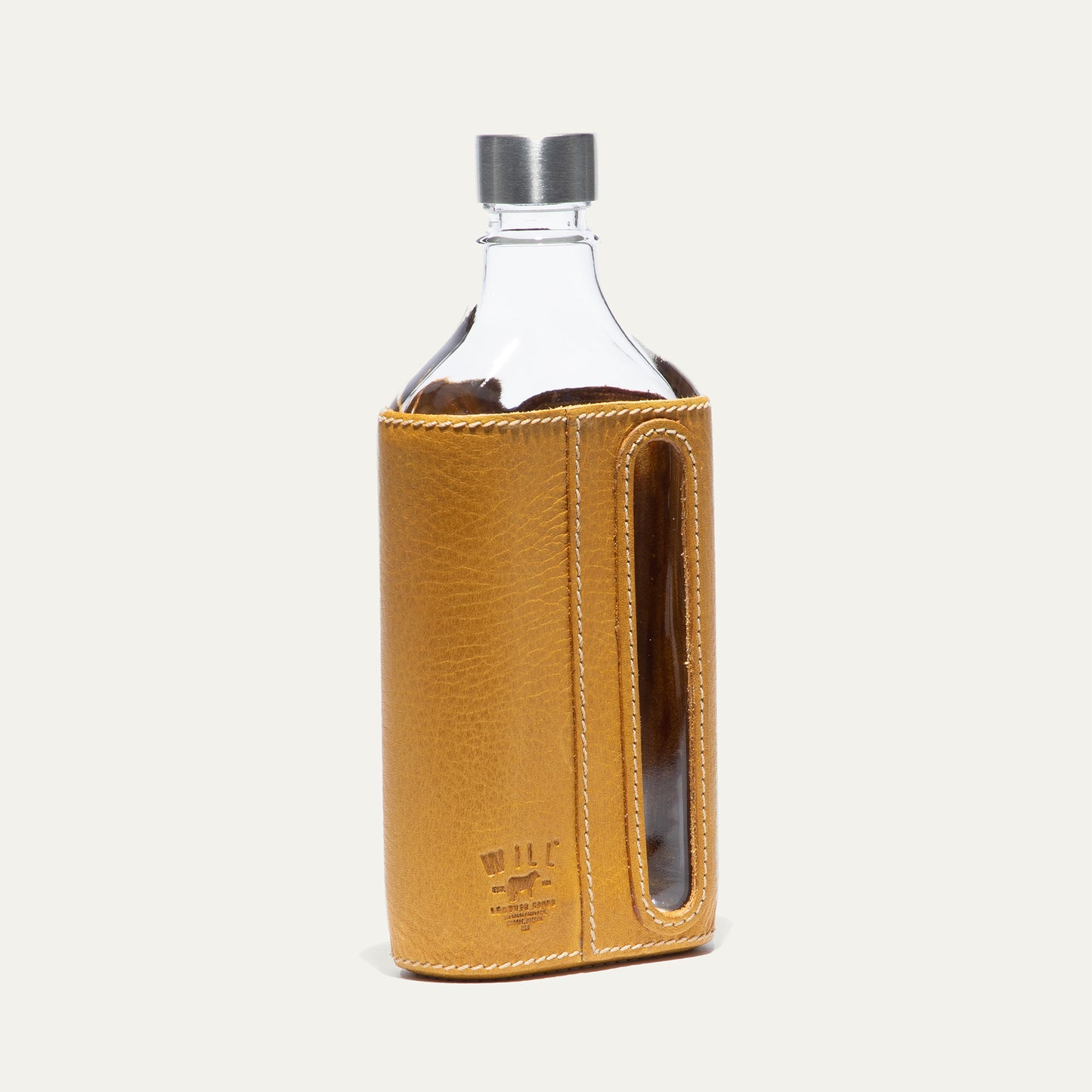 Glass Leather Flask 375Ml