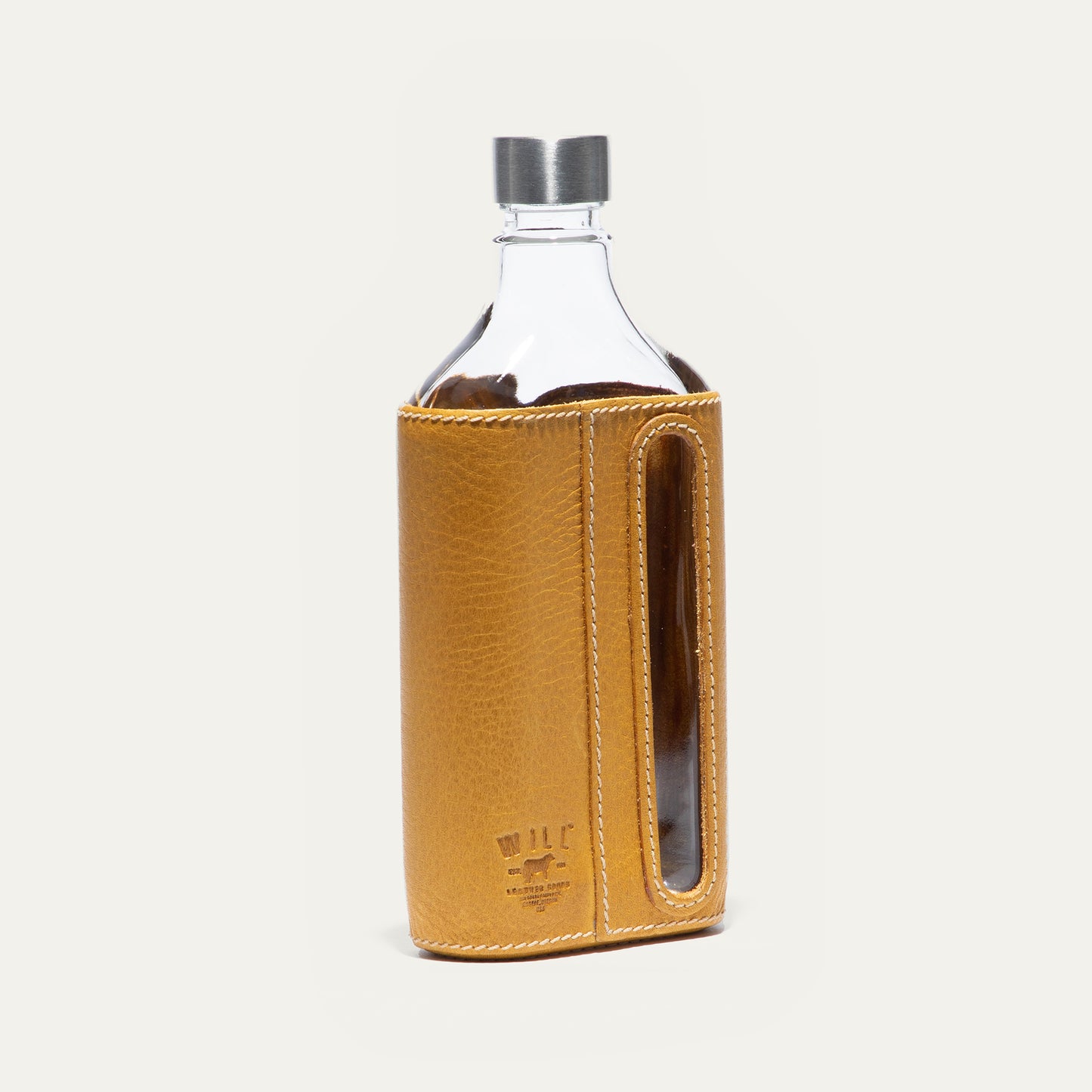 Glass Leather Flask 375Ml