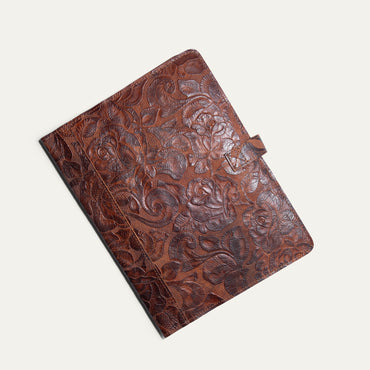 Floral Large Leather Journal Cover - Will Leather Goods