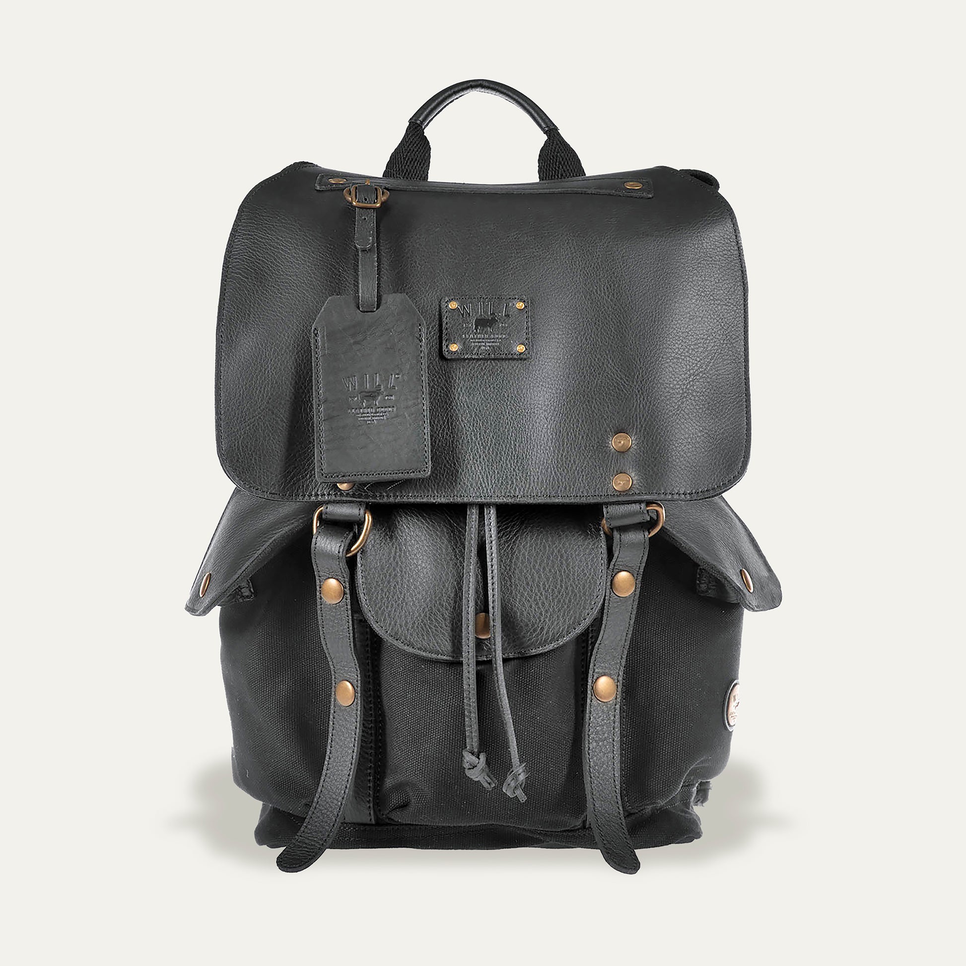 bill roms canvas and leather backpack Lennon Canvas & Leather Backpack HUNTER/TAN