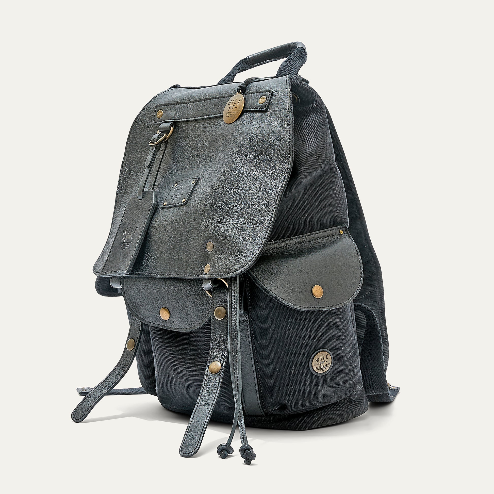 Lennon Canvas & Leather Backpack – Will Leather Goods Lennon Canvas & Leather Backpack – Will Leather Goods