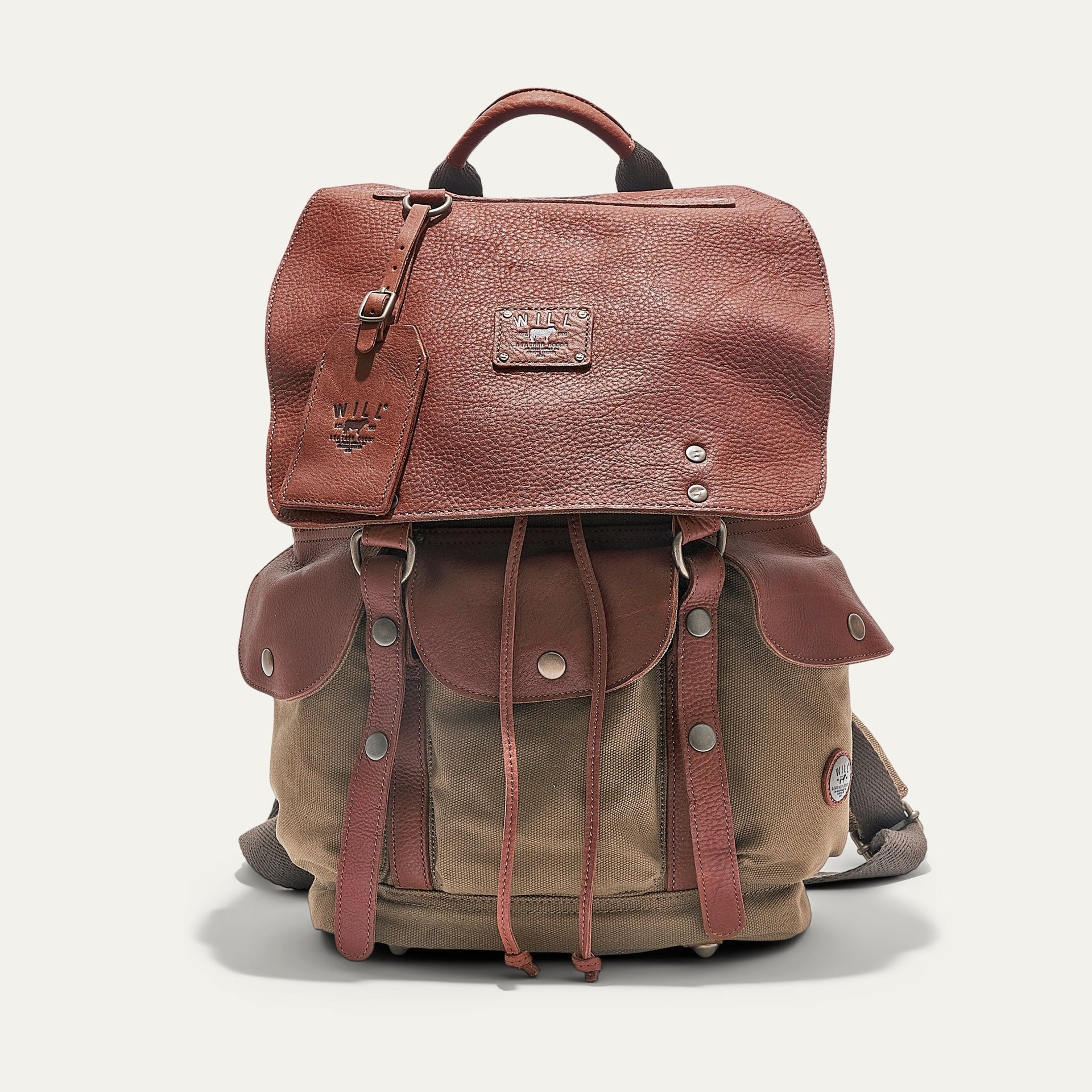 Lennon Canvas & Leather Backpack TOBACCO/COGNAC