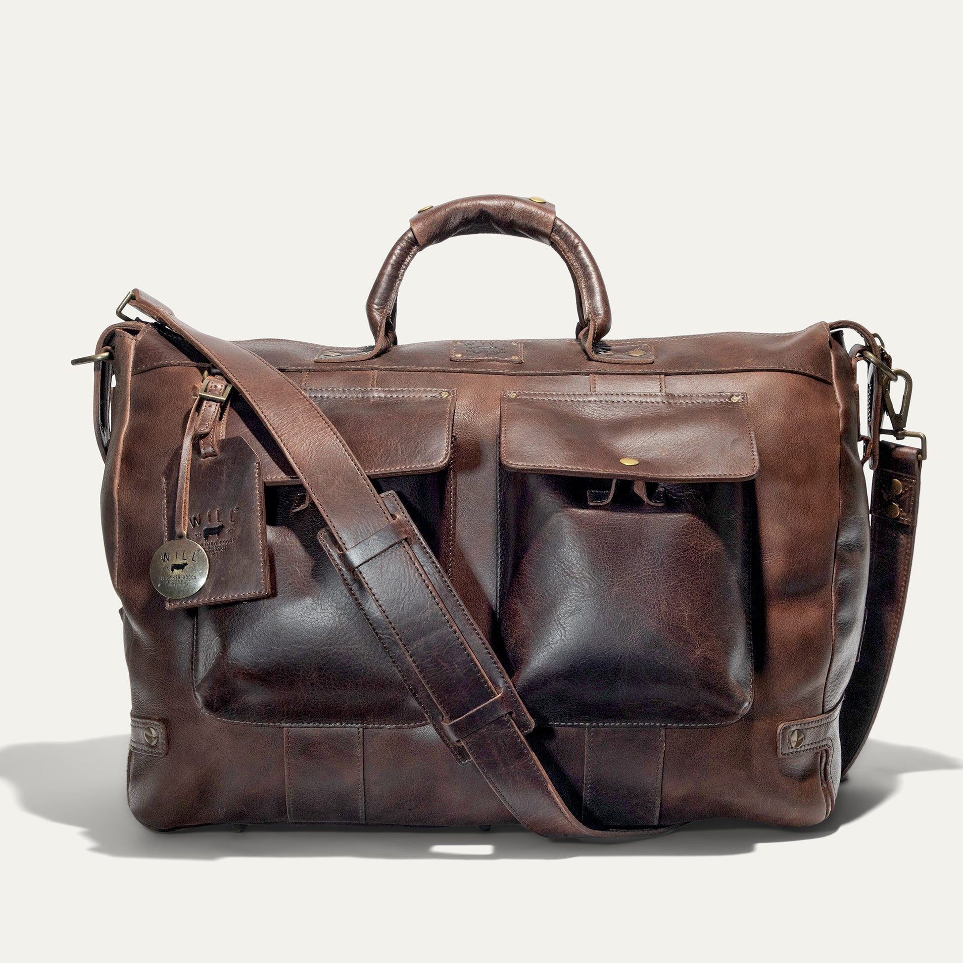 Leather Travel Duffle Black