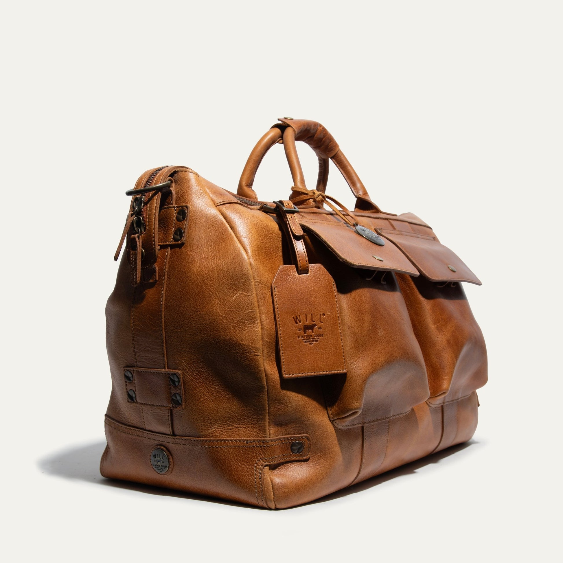 Leather Travel Duffle Black