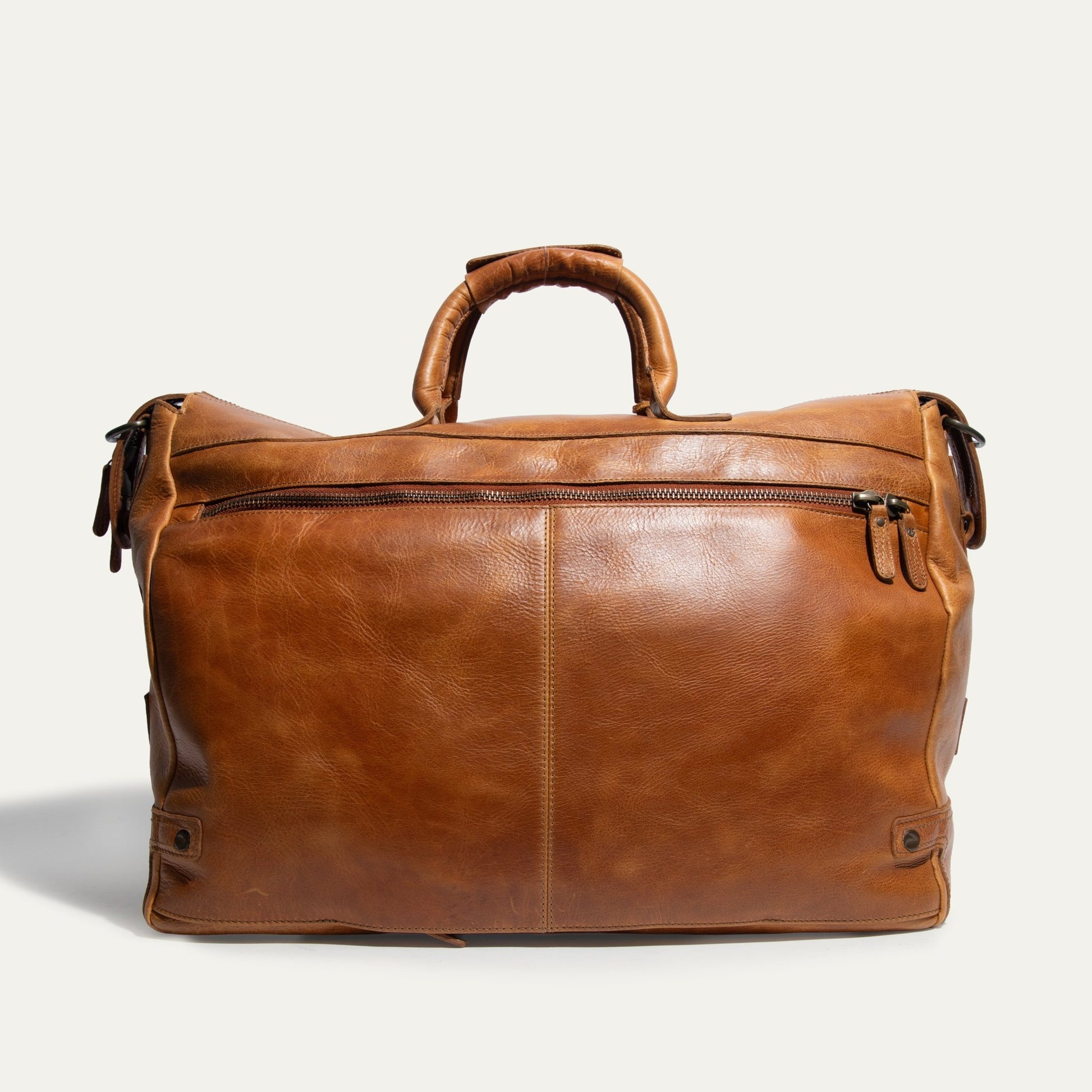 Leather Travel Duffle Black