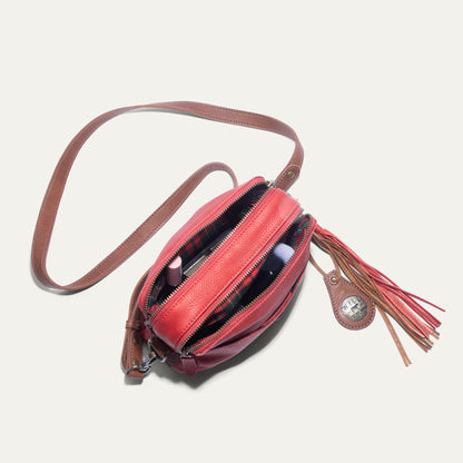 Everyday Double Zip Leather Crossbody