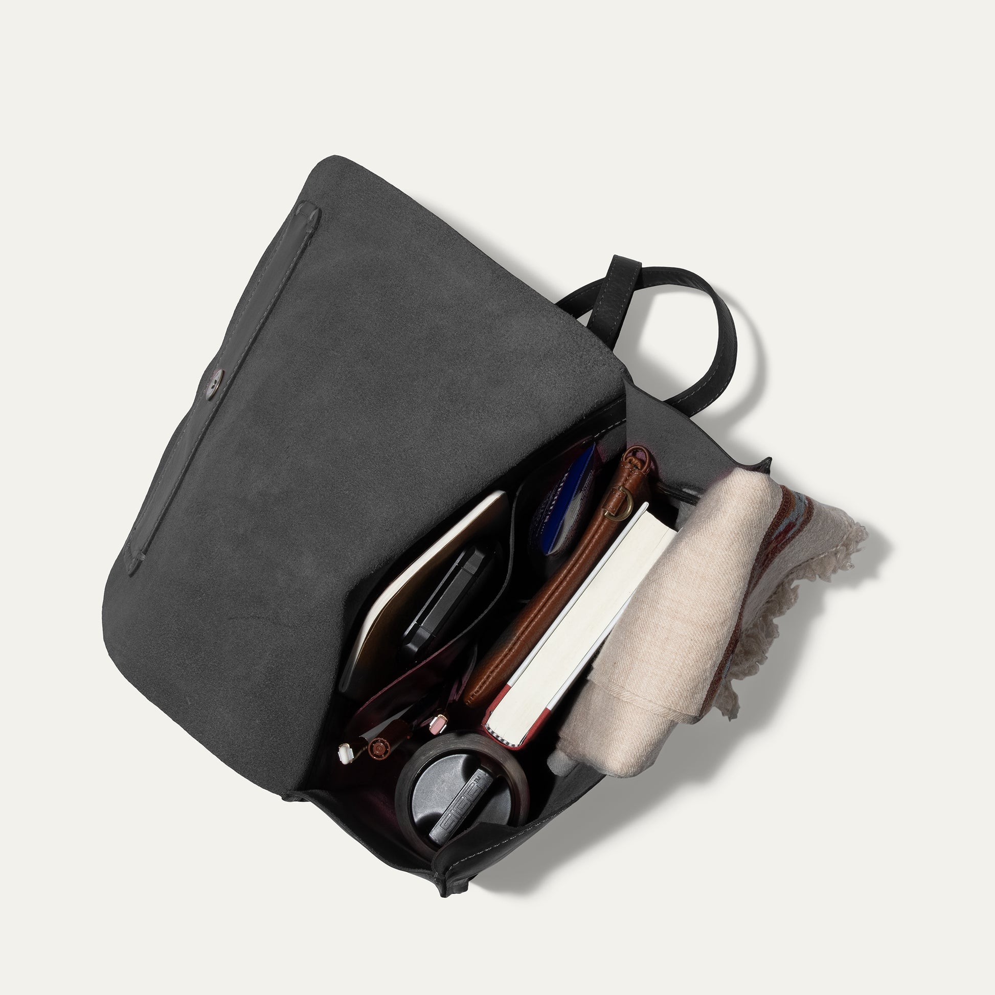 black leather backpack simple Simple Backpack - BROWN