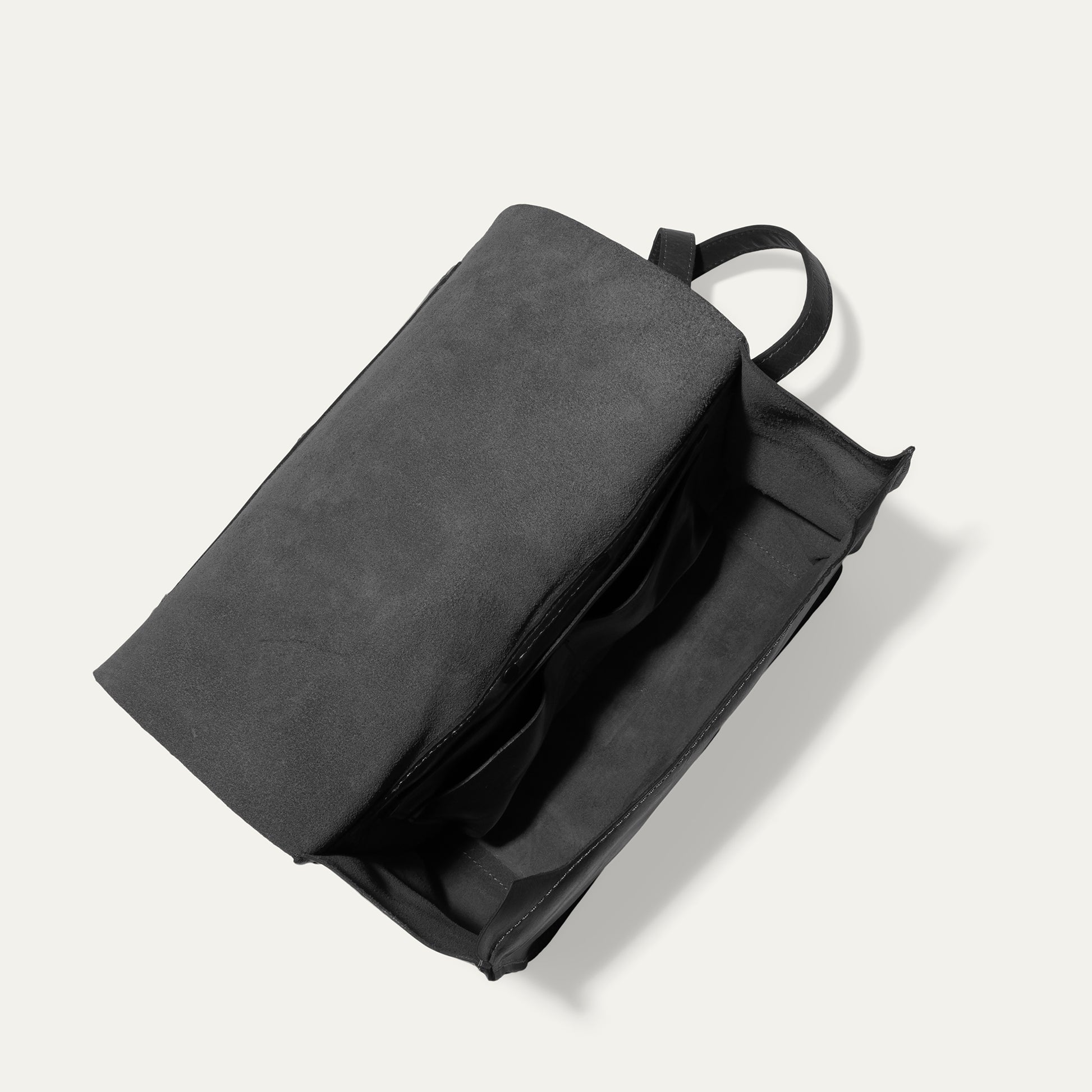 black canvas and leather backpack Simple Backpack - BROWN