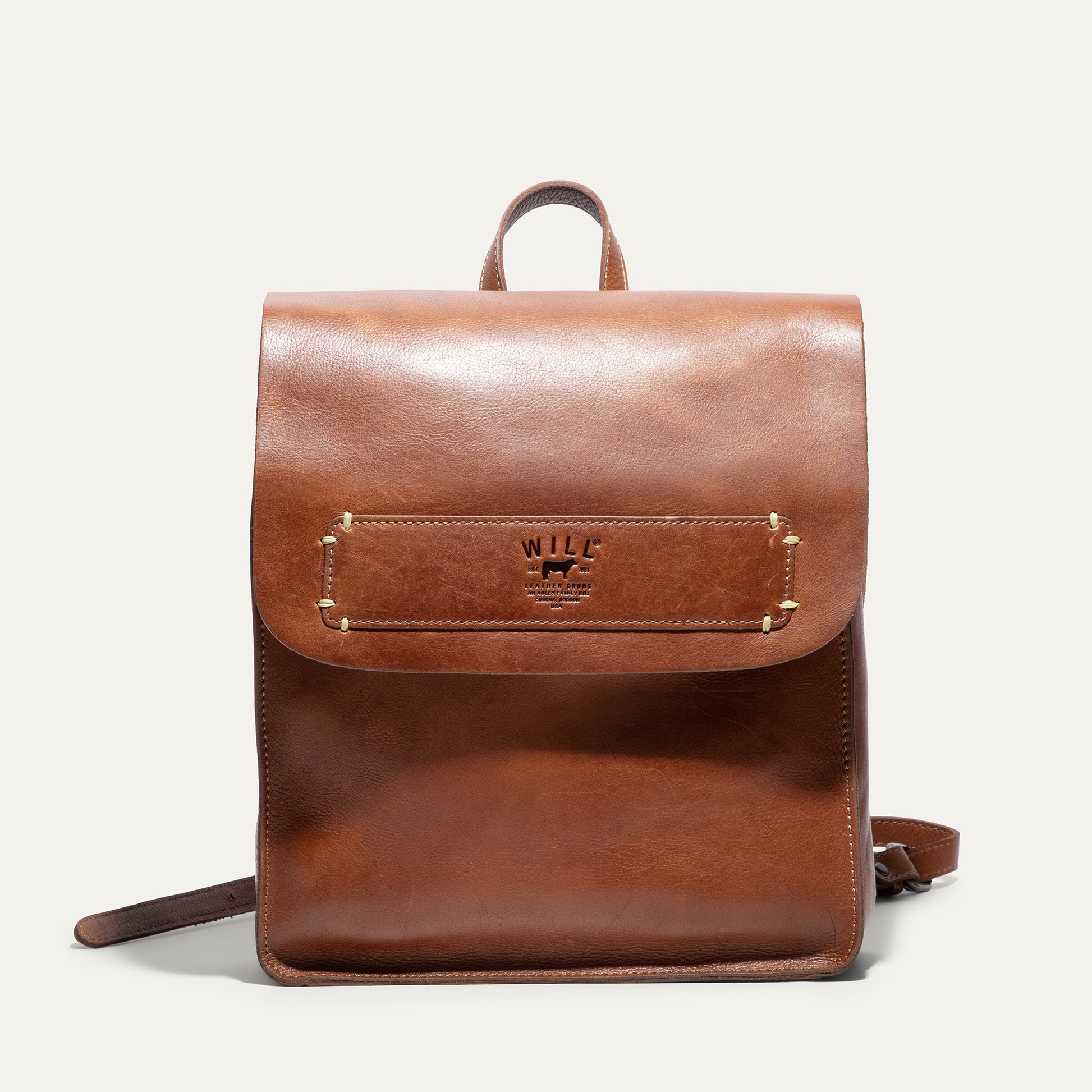 dark brown leather backpack simple Simple Backpack - TAN