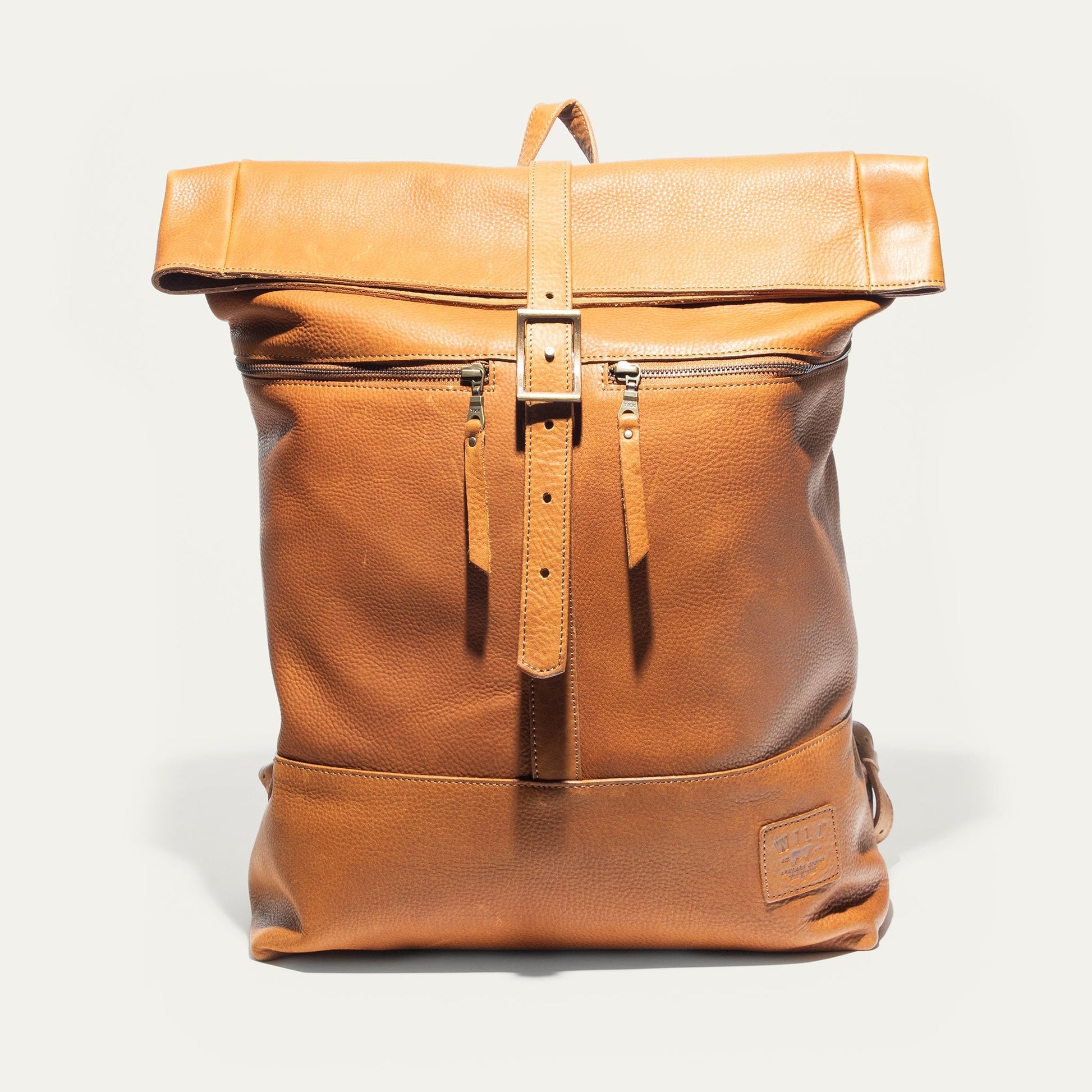 best roll top leather backpack Roll Top Backpack - Tan