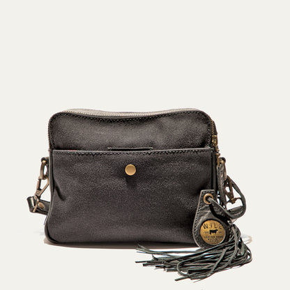 Everyday Double Zip Canvas And Leather Crossbody