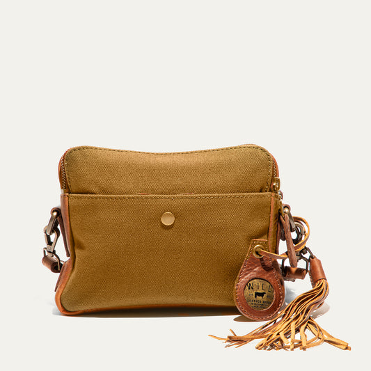 Everyday Double Zip Canvas And Leather Crossbody