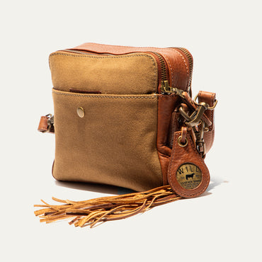 Everyday Double Zip Canvas And Leather Crossbody