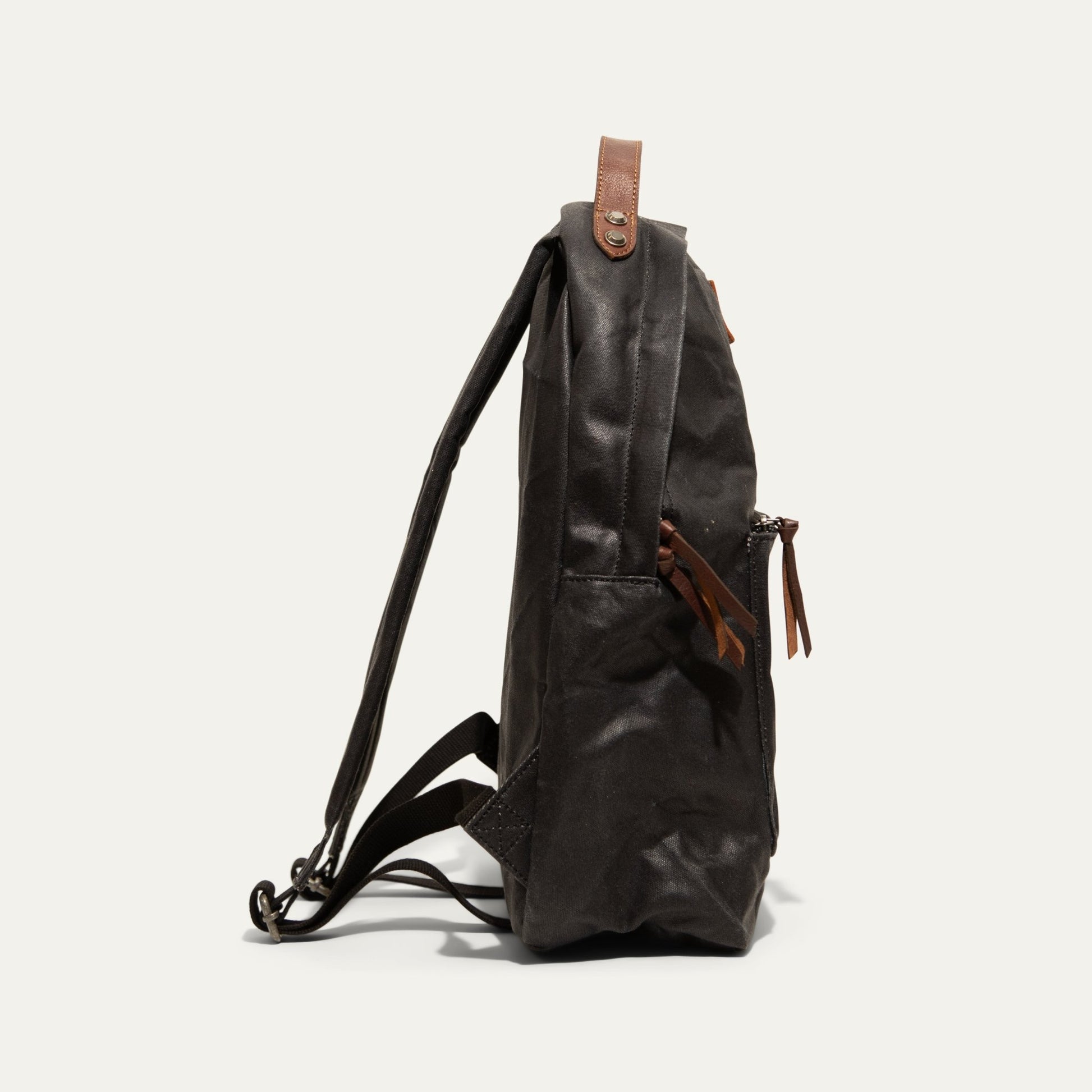 canvas backpack black leather Rainline Canvas Daypack