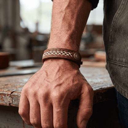 Cross Stitch Cuff - Will Leather Goods