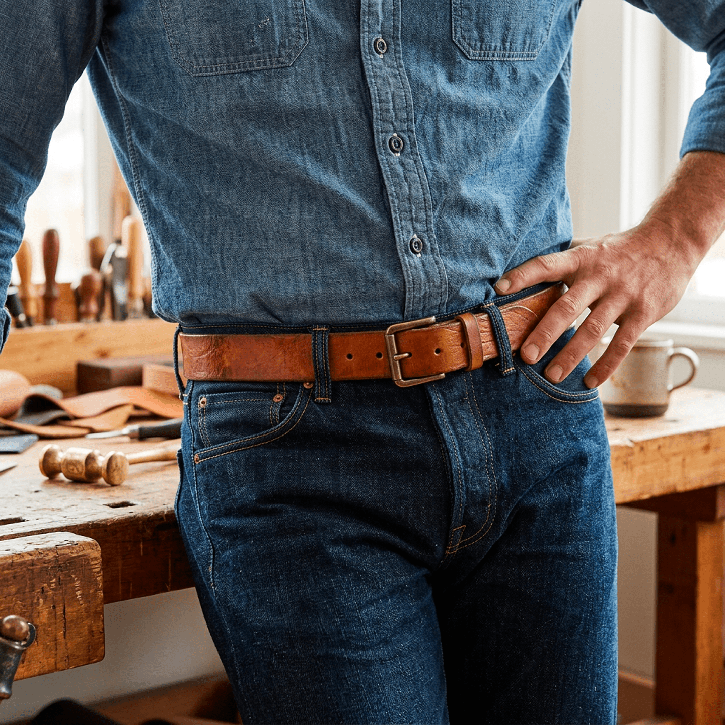 VINTAGE WASHED BELT - Will Leather Goods