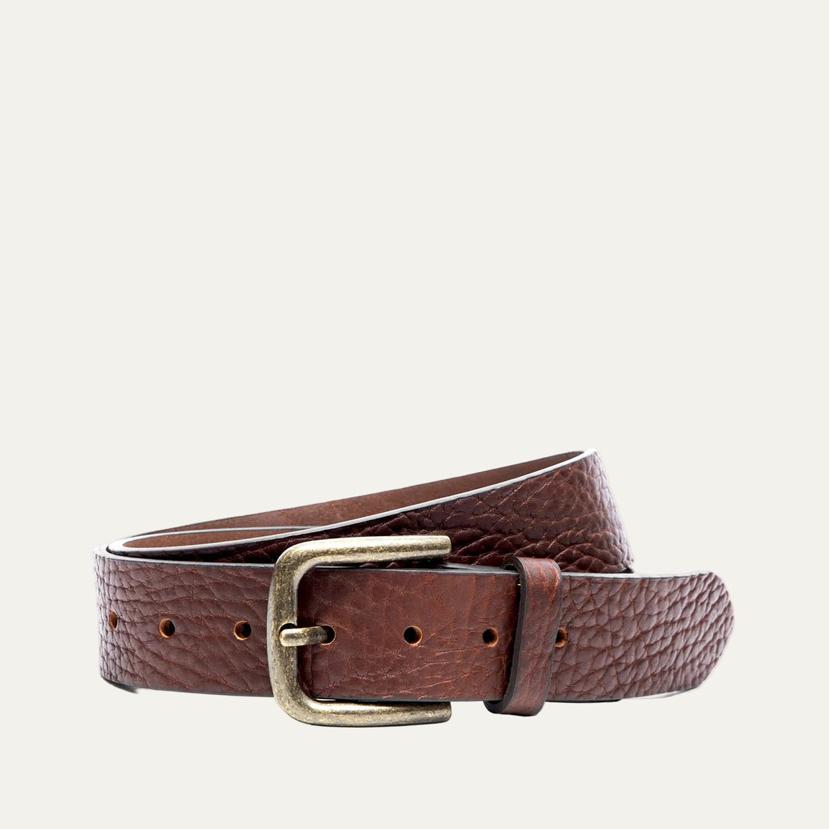 Genuine Shrunken Buffalo 2.25” x 33” Taupe Gray Belt 1.5 main image 2