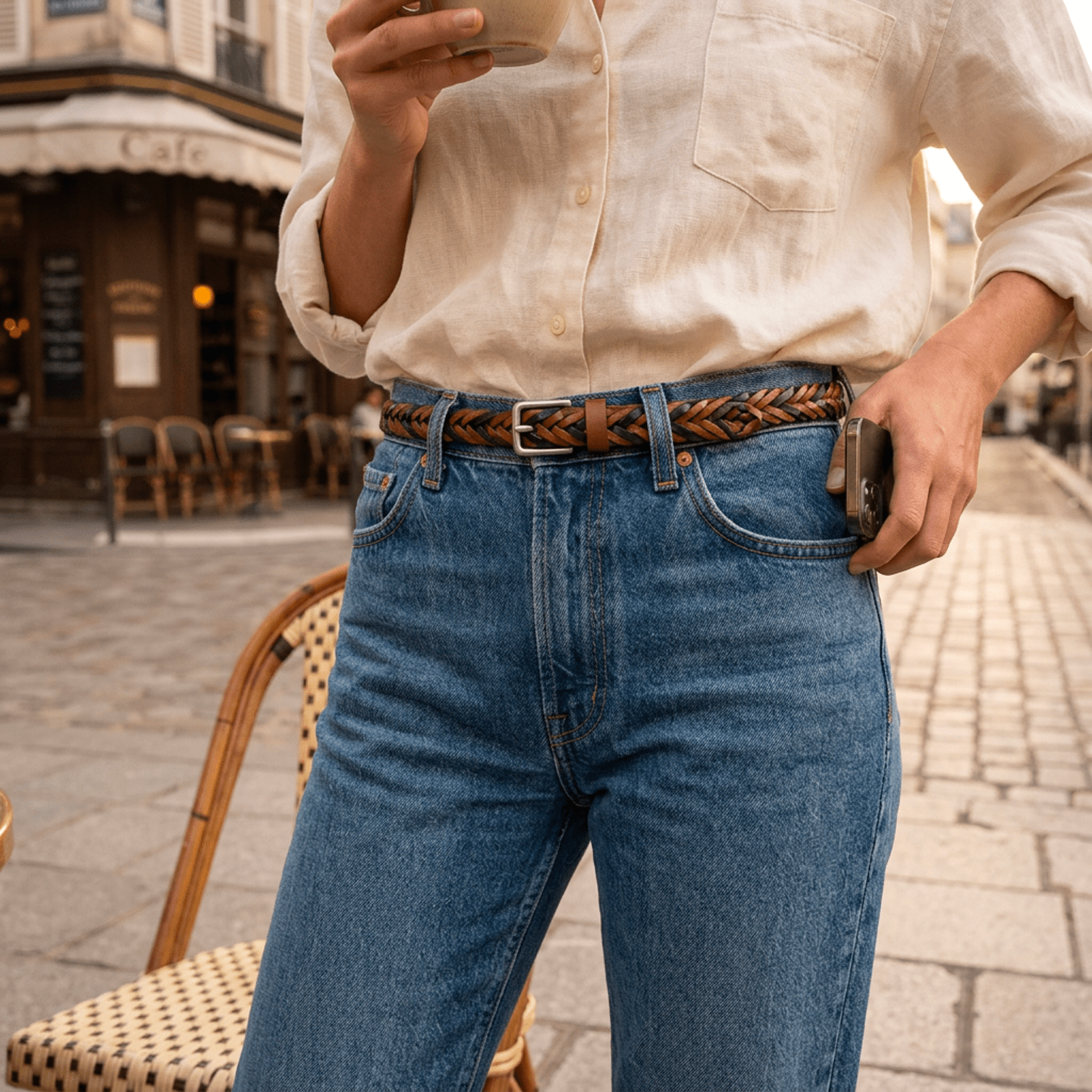 Two-Tone Five Strand Braided Belt - Will Leather Goods