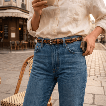 Two-Tone Five Strand Braided Belt - Will Leather Goods