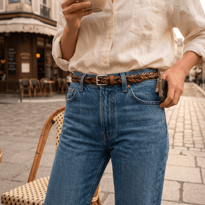 Two-Tone Five Strand Braided Belt - Will Leather Goods