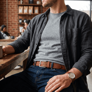WOOD GRAIN EMBOSSED BELT - Will Leather Goods