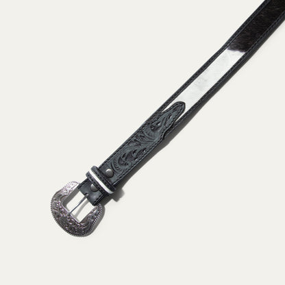 Hand-Tooled Cowboy Haircalf Belt - Will Leather Goods