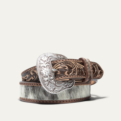 Hand-Tooled Cowboy Haircalf Belt - Will Leather Goods