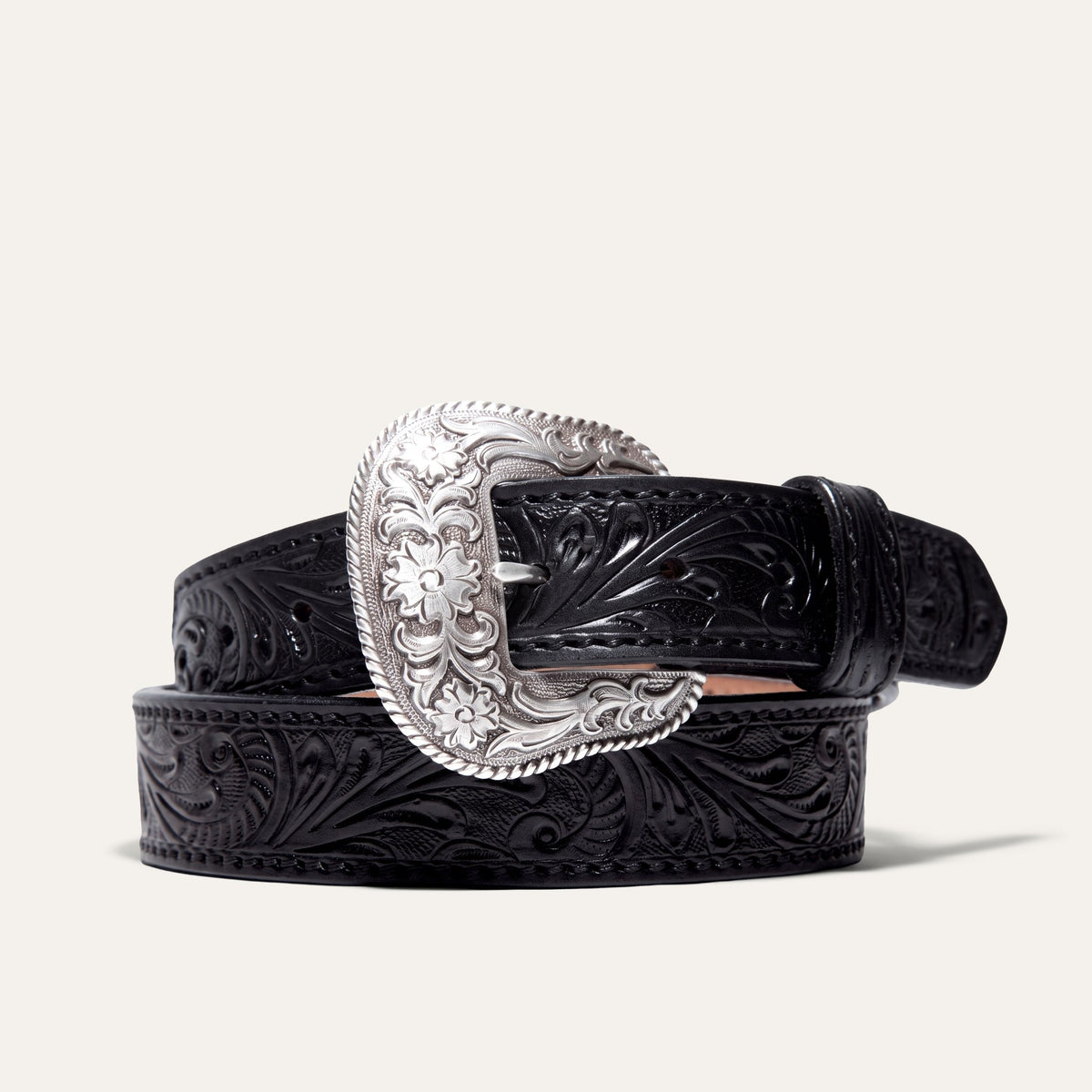 Hand-Tooled Western Billet Belt - Will Leather Goods