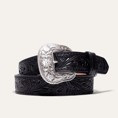 Hand-Tooled Western Billet Belt - Will Leather Goods