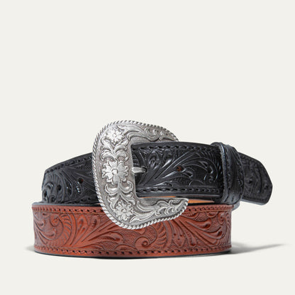 Hand-Tooled Morning Glory Belt