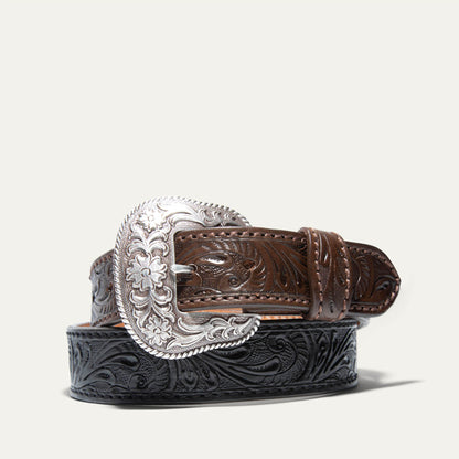 Hand-Tooled Morning Glory Belt