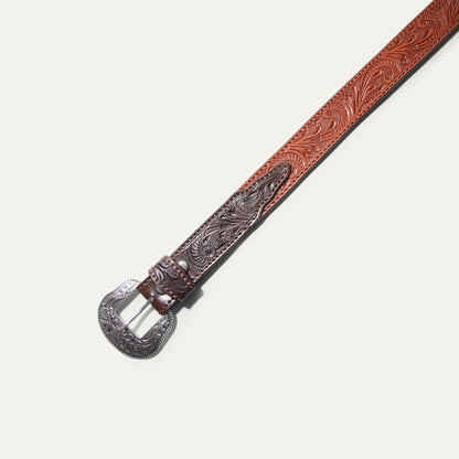 Hand-Tooled Morning Glory Belt