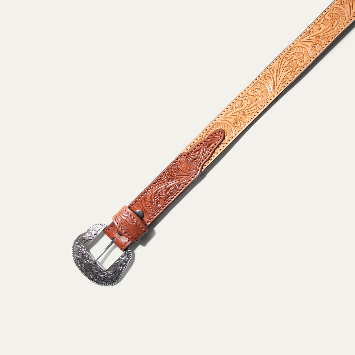 Hand-Tooled Morning Glory Belt